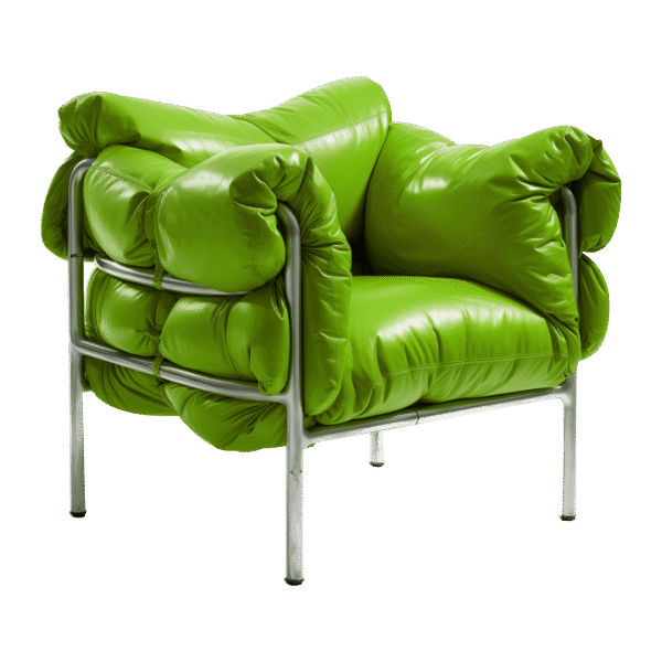 Living Room Accent Chair - Green, Leather