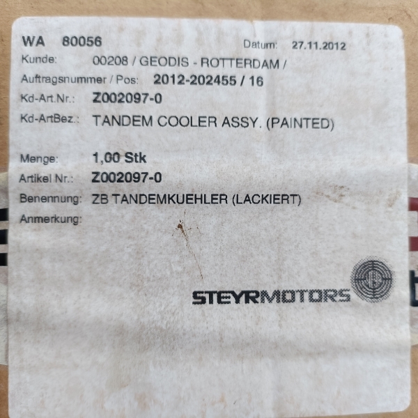 Steyr Motors Z002097-0 Tandem Cooler Genuine OEM Parts - Image 3